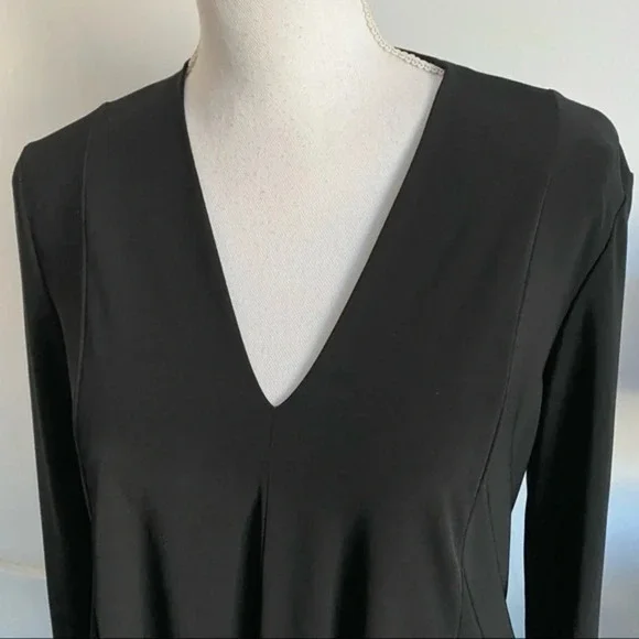 Joseph Ribkoff • NWT Solid Black Handkerchief Hem Tunic Blouse